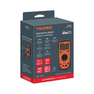 MULTIMETRO DIGITAL AUTOMOTRIZ TRUE RMS TRUPER MUT-105