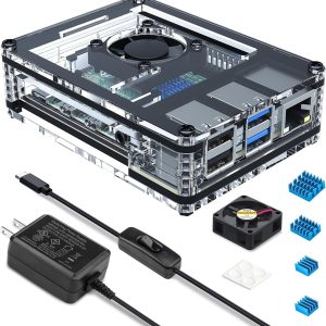 ACCESORIOS PARA RASPBERRY PI4 (CASE+ADAPTADOR+VENTILADOR+DISIPADOR)